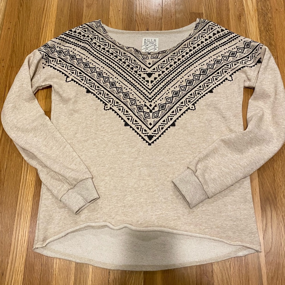🍃Billabong Off The Shoulder Sweater Tribal Size M